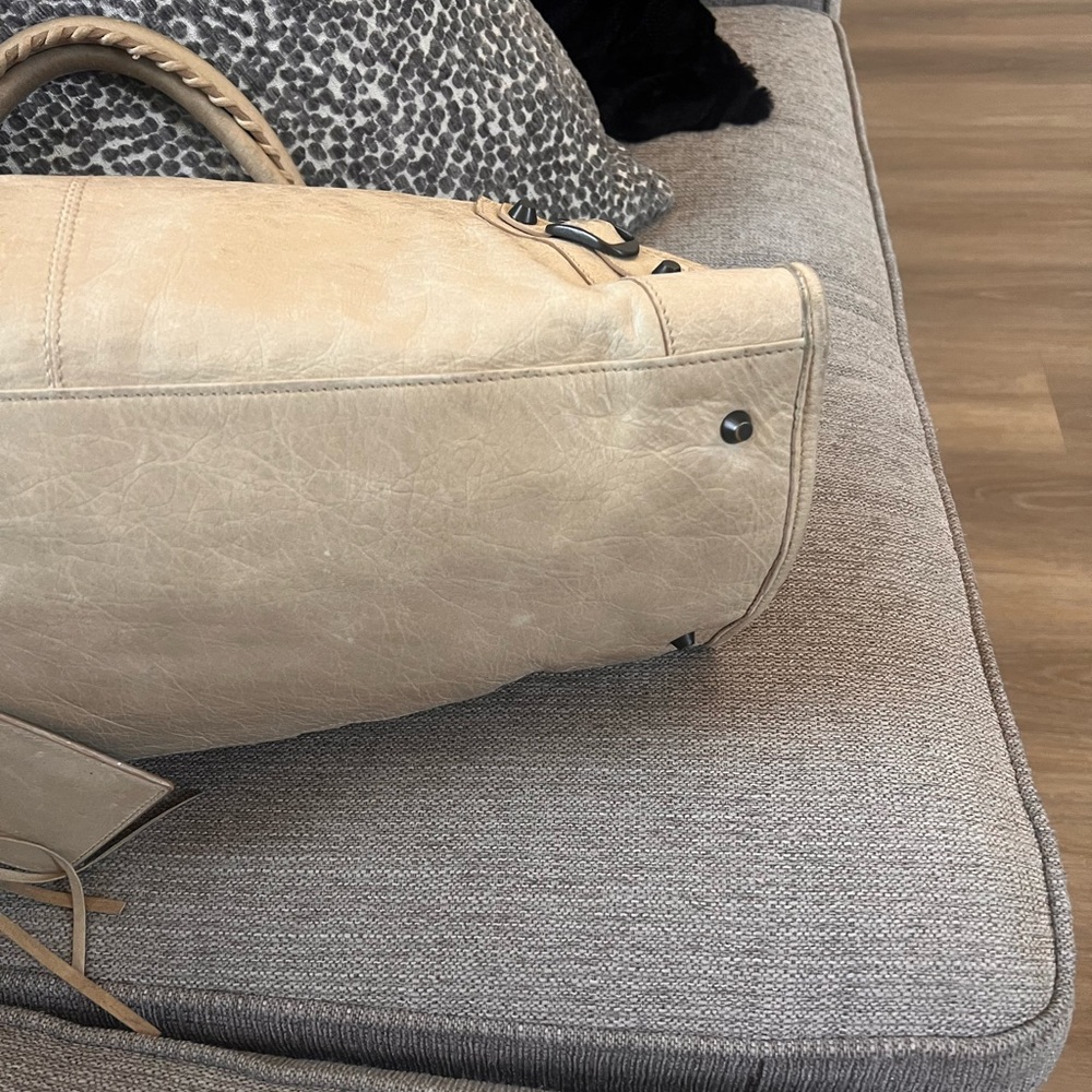 Balenciaga Cream Leather Motocross Classic Le City Work Bag - Picture 10 of 13